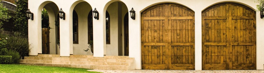 Custom Wood Garage Door - Grooved, Stain