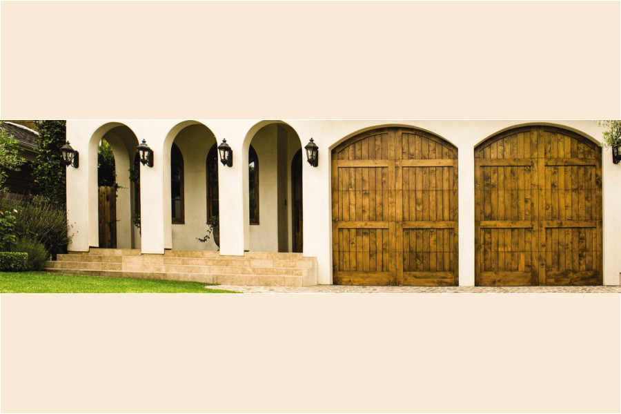 Custom Wood Garage Door - Grooved, Stain